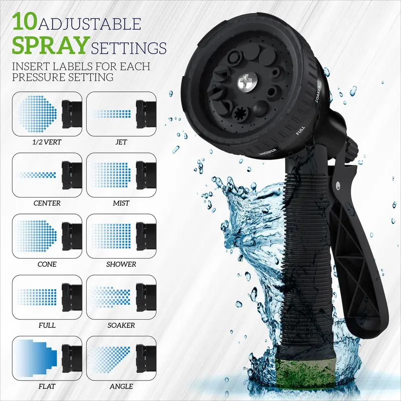 Expandable Garden Hose 100FT/75FT/50FT – Heavy Duty Flexible Water Hose with 4-Layer Latex Core & Brass Connectors for Lawn, Garden and Outdoor Use